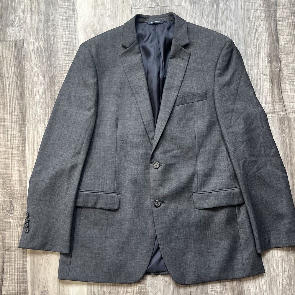 Ralph Lauren Blazer Mens 42R Wool Charcoal Gray Solid Sport Coat Suit Jacket